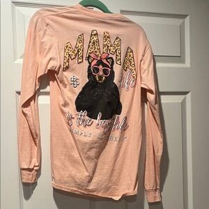 Simply Southern Kids Pink Long Sleeve Tee with Bear Graphic